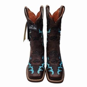 Dan Post Women's Brown Turquoise Western Cowboy Boots Size 6.5M New Leather